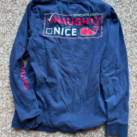 Vineyard Vines Limited Edition Christmas Youth med Naughty long sleeve - Picture 2 of 2
